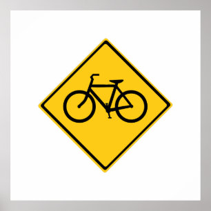 Poster Road Sign Bicycle