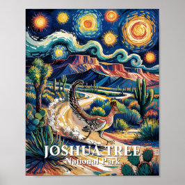 Poster Roadrunner of Joshua Tree Van Gogh Night Custom