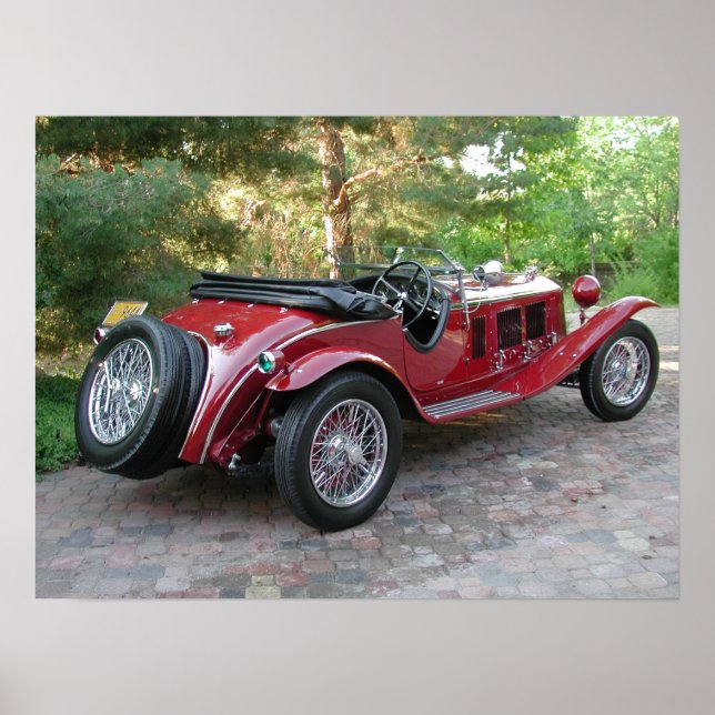 Poster Roadster Alfa Romeo 1750, 1929 (Frente)