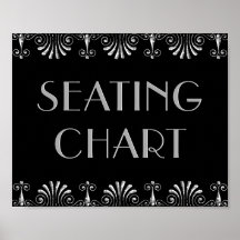 Roarin 20s Silver on Black Art Deco Sign