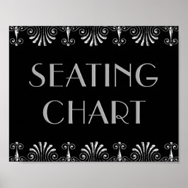 Poster Roarin 20s Silver on Black Art Deco Sign