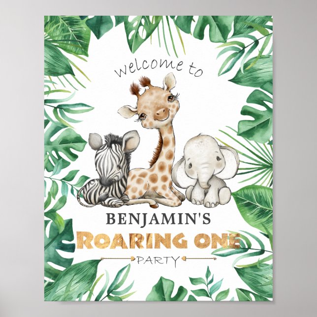 Poster Roaring One Jungle Safari - Partido do primeiro an (Frente)