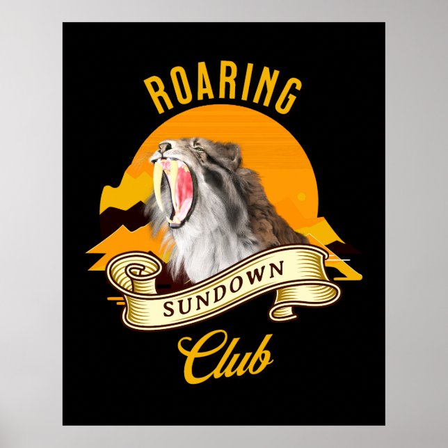 Poster Roaring Sundown Club Sabertooth Tiger (Frente)