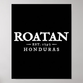 Poster Roatan Honduras Lembrança Letra Masculina Férias