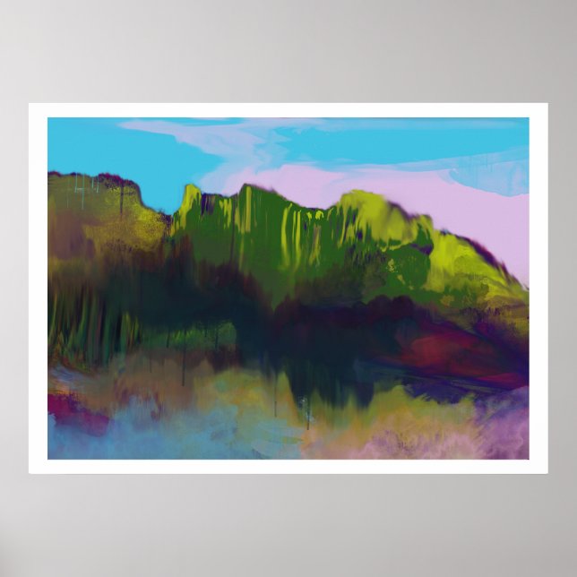 Pôster Robbin-ovo-céu-azul-arte paisagística (Frente)