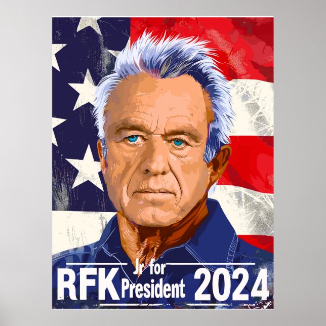 Poster Robert F Kennedy Jr. para o Presidente 2024, RFK J (Frente)