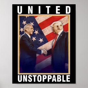 Poster Robert F Kennedy Jr Trump Unido Implacável
