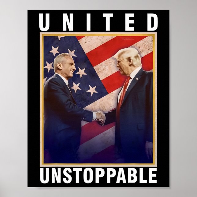 Poster Robert F Kennedy Jr Trump Unido Implacável (Frente)
