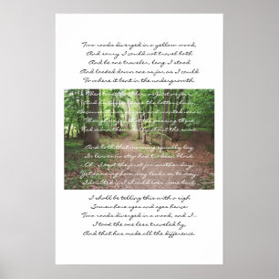 Pôster Robert Frost - a estrada não tomada