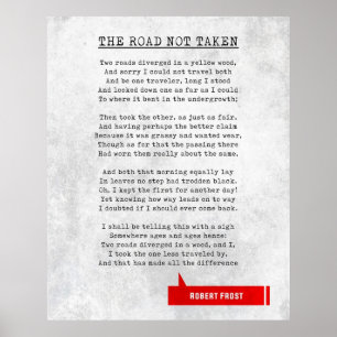 Poster Robert Frost Cita A Estrada Não Levada Literar