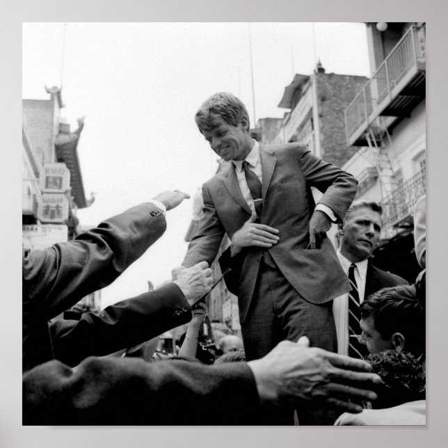 Poster Robert Kennedy Pressionando A Carne - 1968 (Frente)