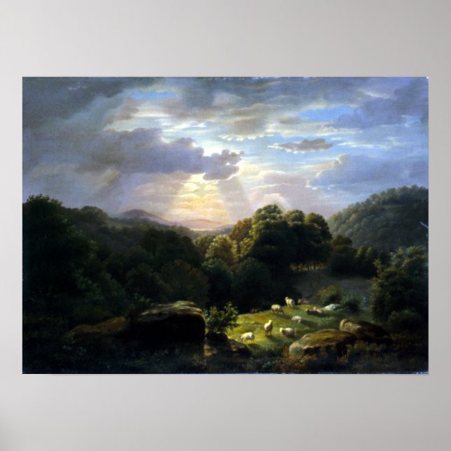 Poster Robert S. Duncanson Landscape with Sheep (Frente)