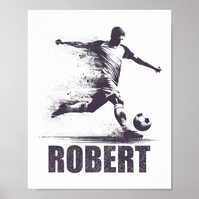Poster Robert Soccer Boys Personalized First Name Robert  (Frente)
