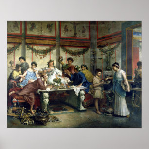 Poster Roberto Bompiani um banquete romano