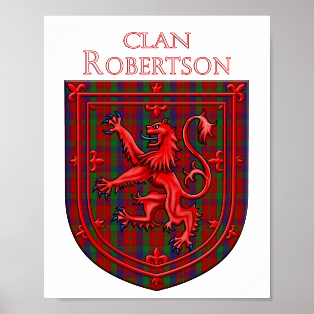 Poster Robertson Tartan Scottish Xadrez Lion Rampant (Frente)