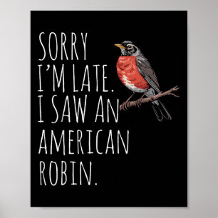 Poster Robin Bird Americano assistindo sopro engraçado Sa