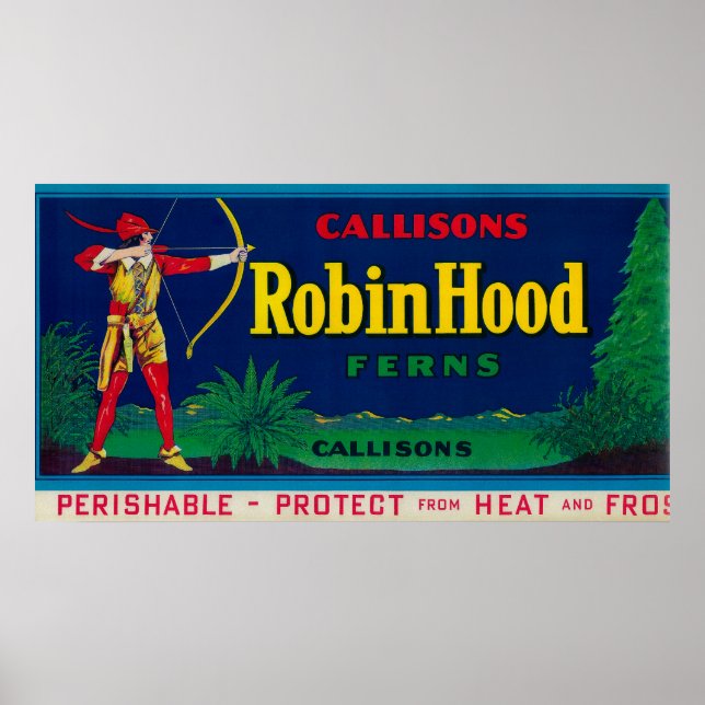 Pôster Robin Hood Fern LabelEstado Washington (Frente)