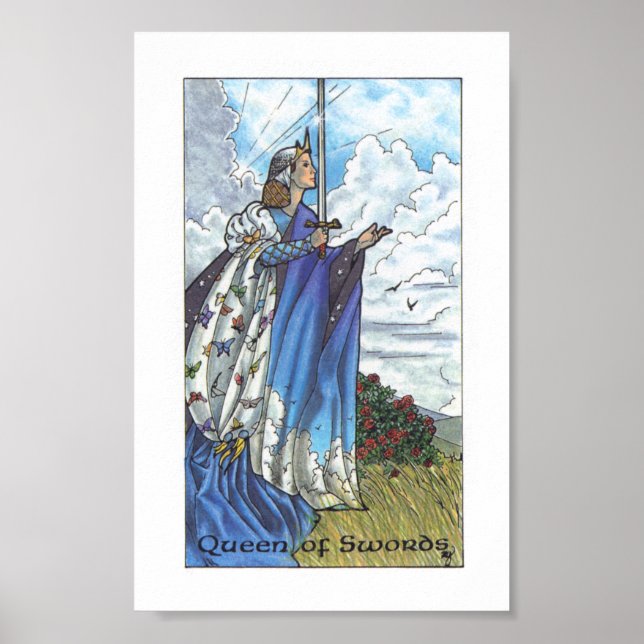 Poster Robin Wood Tarot - Rainha das Espadas (Frente)