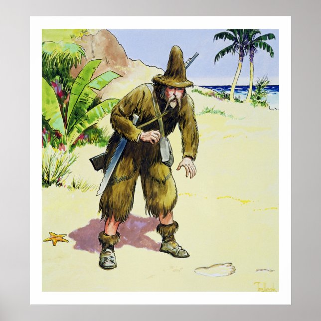 Pôster Robinson Crusoe, de "Peeps into the Past", publi (Frente)