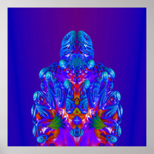Pôster Robô Azul abstrato