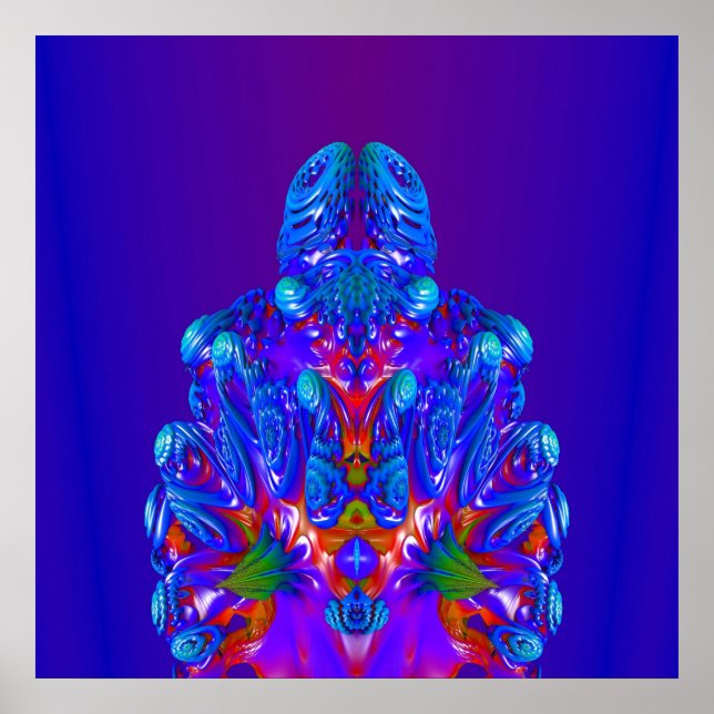 Pôster Robô Azul abstrato (Frente)