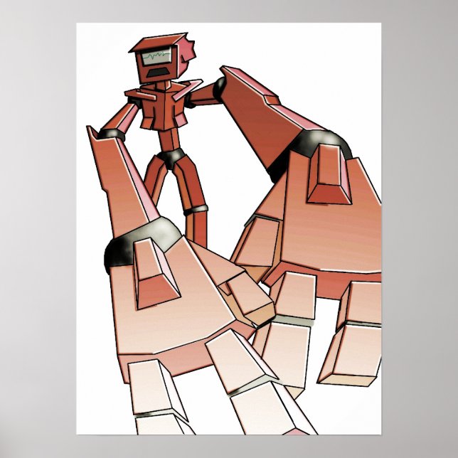 Poster Robô com as mãos fora de controle (Frente)