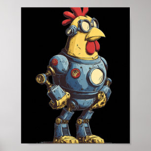 Poster Robô de Frango Incrível Para Amantes de Animais do