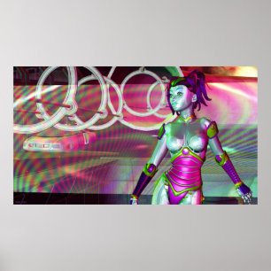 Pôster Robô Panaramic da ficção científica da prociss