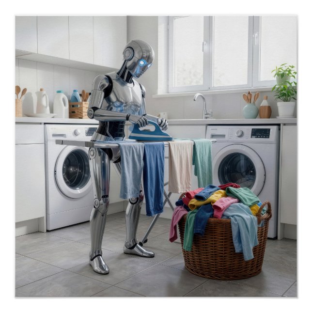 Pôster Robô Passando Roupas (Frente)