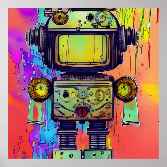 Poster Robô Steampunk (Frente)