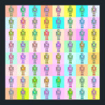 Pôster Robôs de Pop de Arte Retroativa v1<br><div class="desc">Um estilo Pop art com vários robôs design em diferentes combinações de 5 cores em um estilo de impressão de tela.</div>