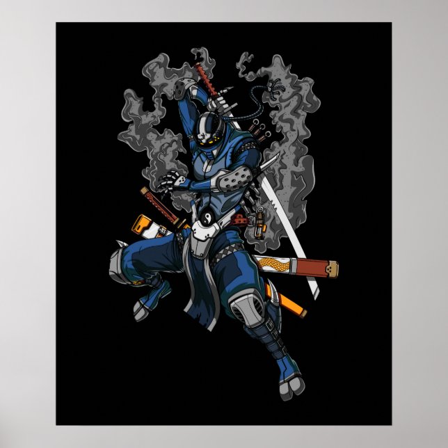 Poster Robot Ninja Samurai Warrior Artes Marciais (Frente)