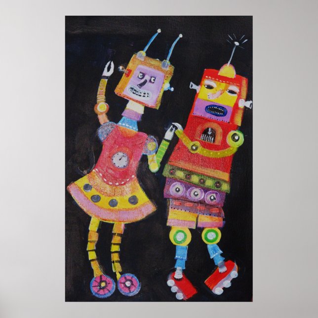 Poster Robot Retro Vintage pop art (Frente)