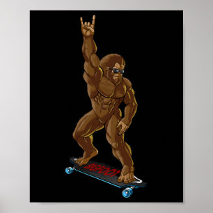 Poster Rocha De Bordo Longo Com Pé Grande Sasquatch