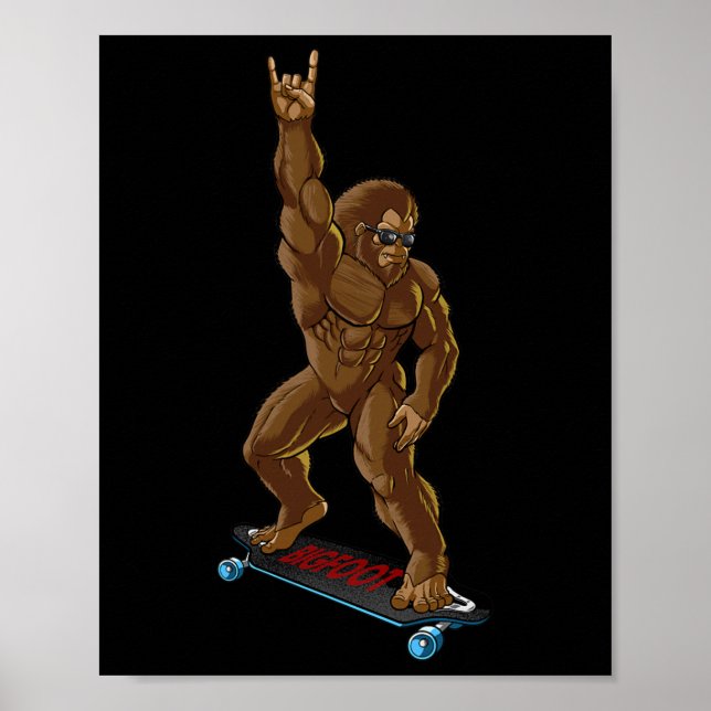 Poster Rocha De Bordo Longo Com Pé Grande Sasquatch (Frente)