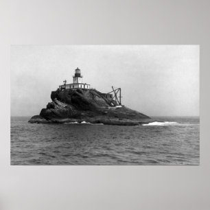 Pôster Rocha de Tillamook, dominada por seu farol