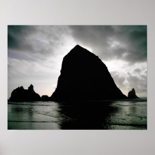 Poster Rocha do monte de feno--Praia do canhão, Oregon