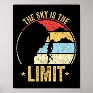 Poster Rocha Engraçada De Escalada Climber Vintage O Céu