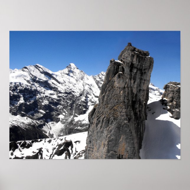 Pôster Rocha na montanha Schilthorn (Frente)