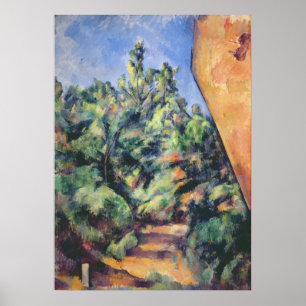 Pôster Rocha vermelha de Paul Cezanne  , c.1895 (óleo em