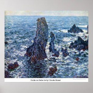 Poster Rochas de Belle-Ile por Claude Monet