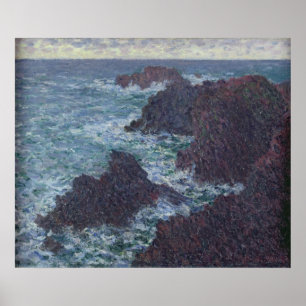Pôster Rochas de Claude Monet no Belle-Ile, a costa