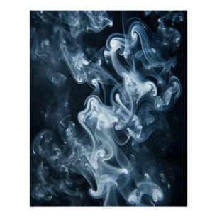 Pôster Rochas De Fumo Em Arte Digital A Preto E Branca
