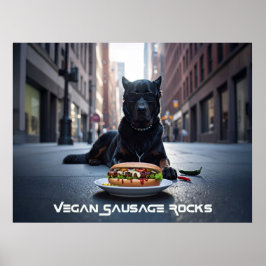POSTER ROCHAS DE SALSICHA VEGANA - DIVERTIDO