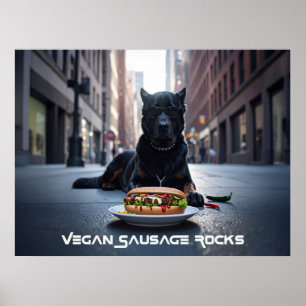 POSTER ROCHAS DE SALSICHA VEGANA - DIVERTIDO