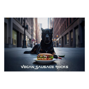 PÔSTER ROCHAS DE SALSICHA VEGANA - DIVERTIDO