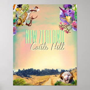 Poster Rochas do monte do castelo de Nova Zelândia