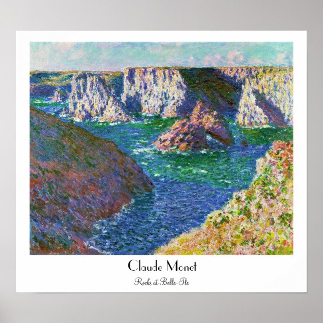 Pôster Rochas em Belle-Ile Claude Monet (Frente)