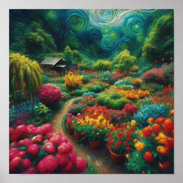 Poster Rochas Encantadas: Um Jardim dos Sonhos Van Gogh (Frente)