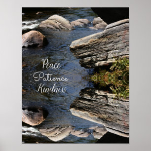 Poster Rochas no Stream Nature Abstrato Inspirational